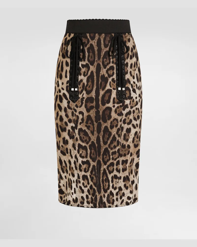 Dolce & Gabbana Rock Aus Stoff In Leo-print-optik - Frau Röcke Animalprint Drucken