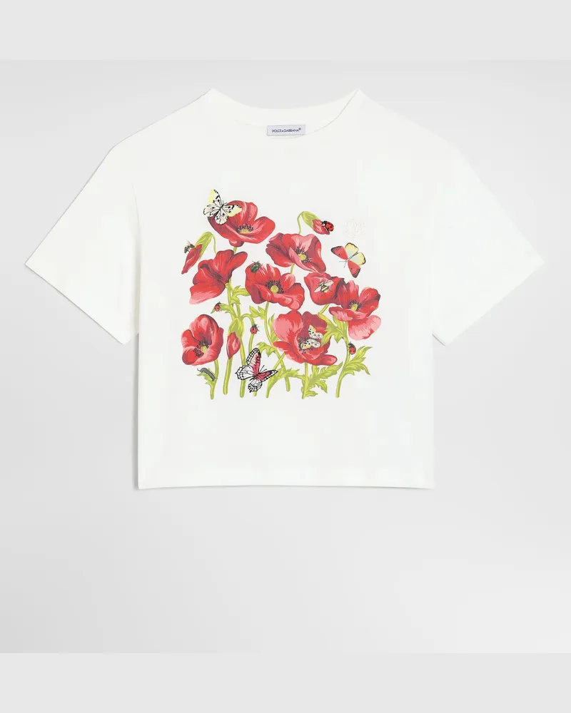 Dolce & Gabbana T-shirt Aus Jersey - Frau Collection Wei 