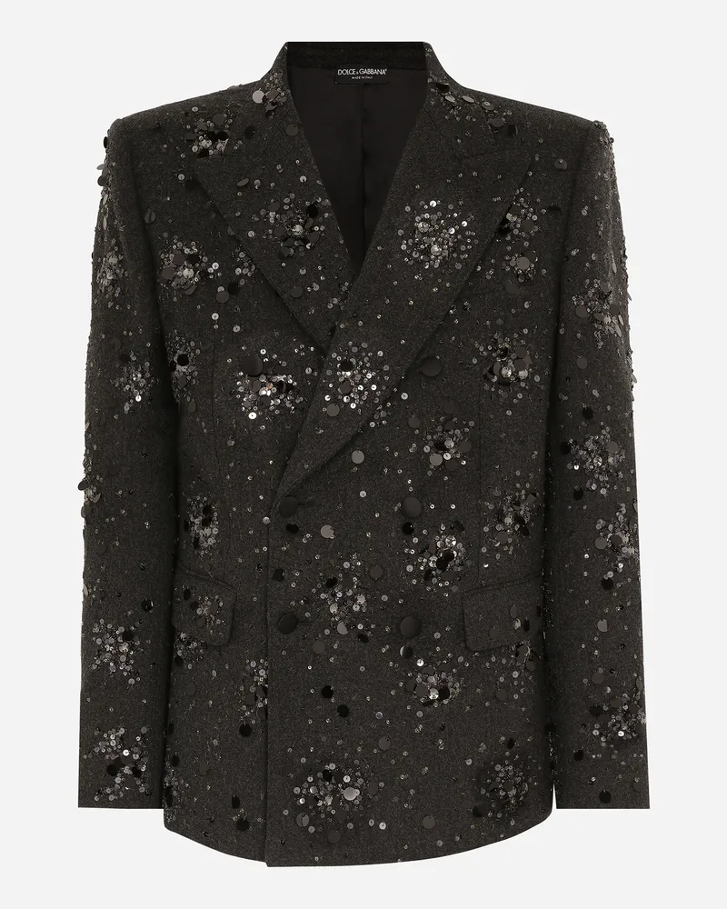 Dolce & Gabbana Zweireihige Wolljacke Sicilia Bestickt - Mann Anzüge Und Blazer Mehrfarbig Mehrfarbig