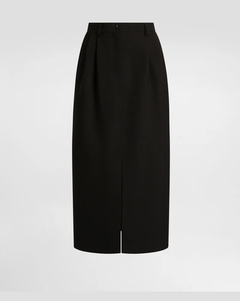 Dolce & Gabbana Rock Aus Double-wollcrêpe - Frau Collection Schwarz Schwarz