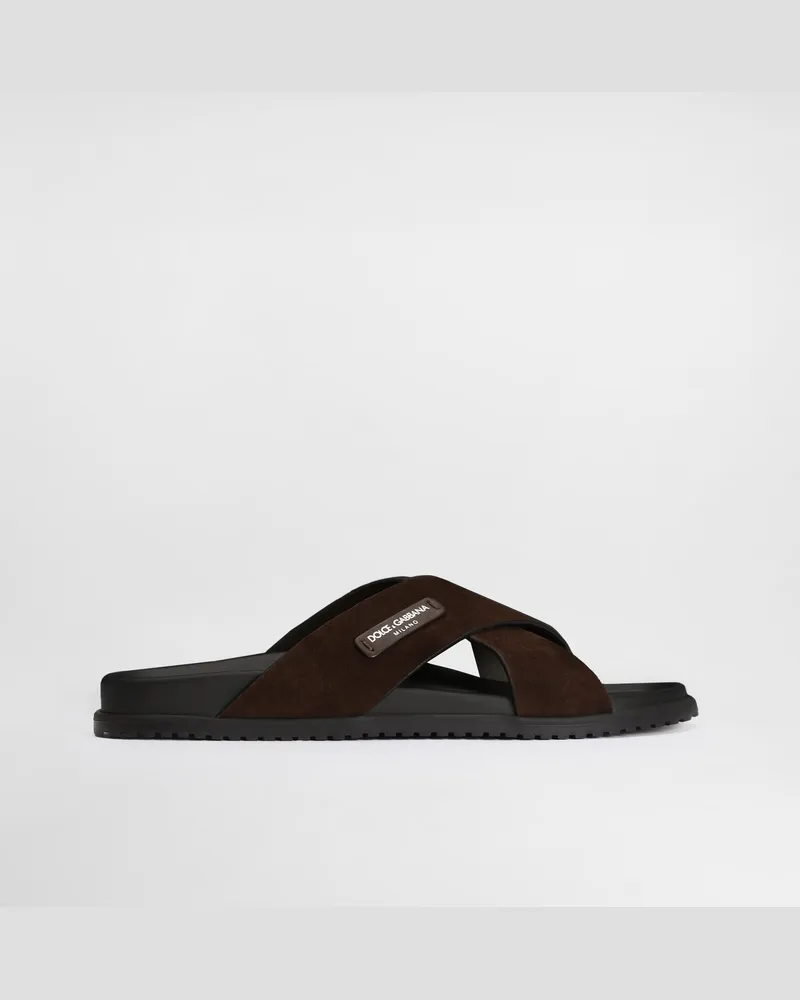 Dolce & Gabbana Sandale Aus Spaltleder - Mann Sandalen Und Slides Multicolor Multicolor