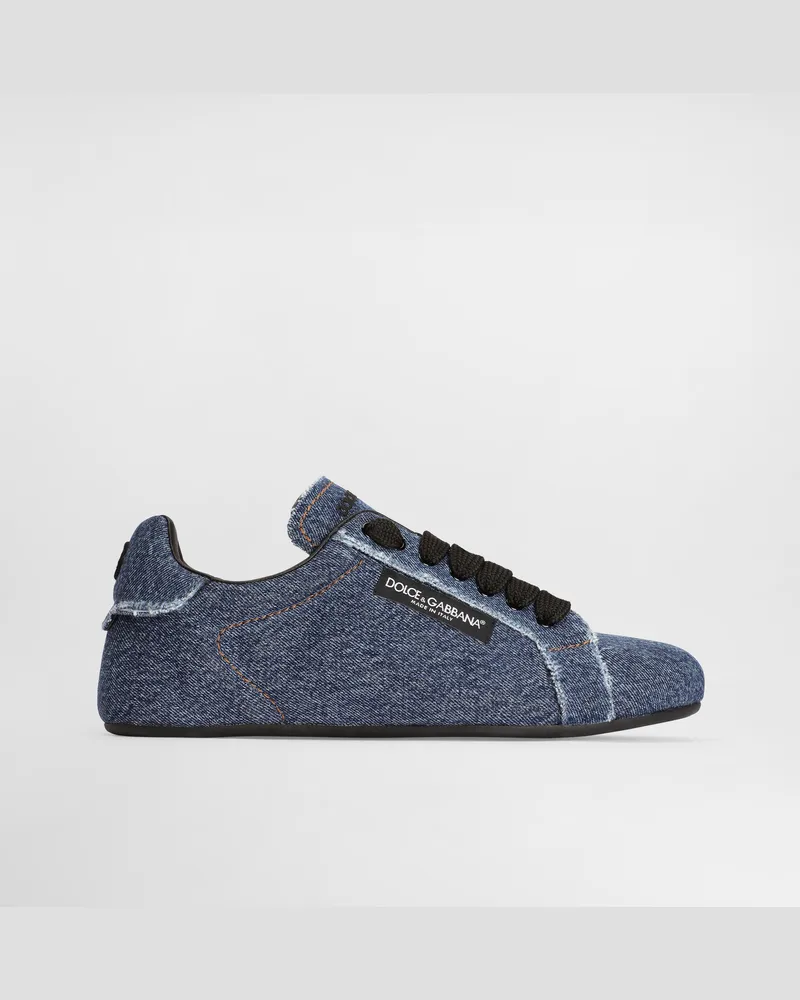 Dolce & Gabbana Schuh Portofino Soft Aus Denim - Mann Sneakers Blau Blau