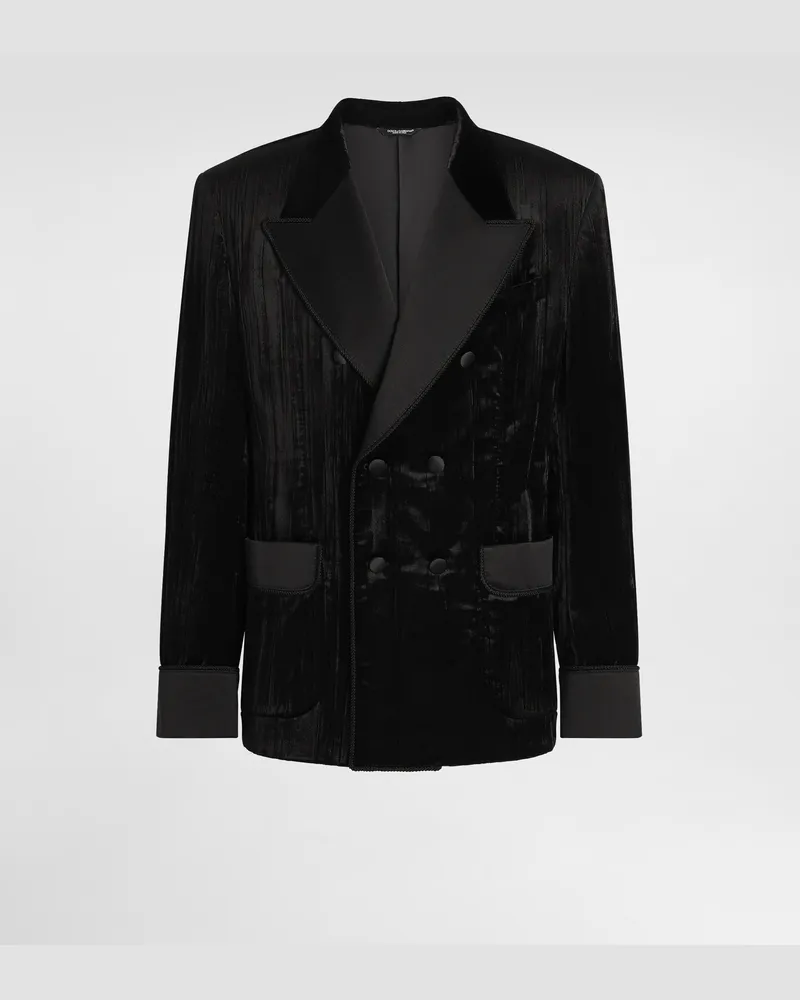 Dolce & Gabbana Zweireihige Samtjacke - Mann Anzüge Und Blazer Schwarz Schwarz