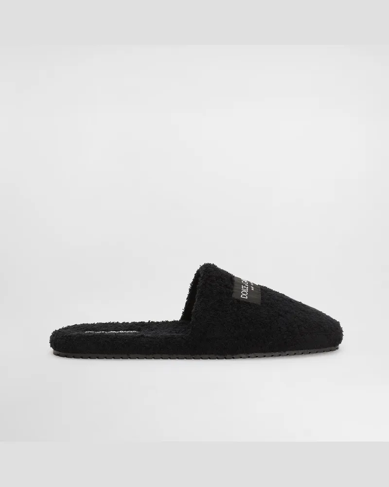 Dolce & Gabbana Dg Hotel Terry Slippers - Mann Sandalen Und Slides Schwarz Schwarz