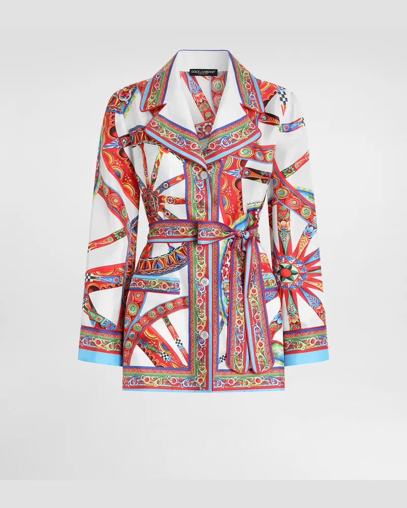 Dolce & Gabbana Hemd Vanity Aus Seidentwill Mit Carretto-print - Frau Blusen Und Tops Mehrfarbig Multicolor