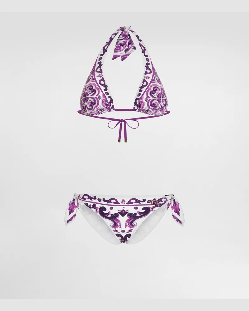 Dolce & Gabbana Triang Imb+slip Fioc - Frau Bademode Multicolor Stoff Multicolor