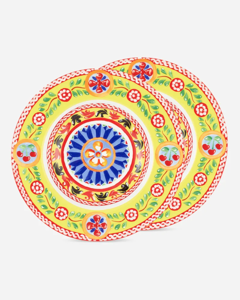 Dolce & Gabbana Set 2 Soup Plates In Fine Porcelain - Suppenteller Mehrfarbig Mehrfarbig