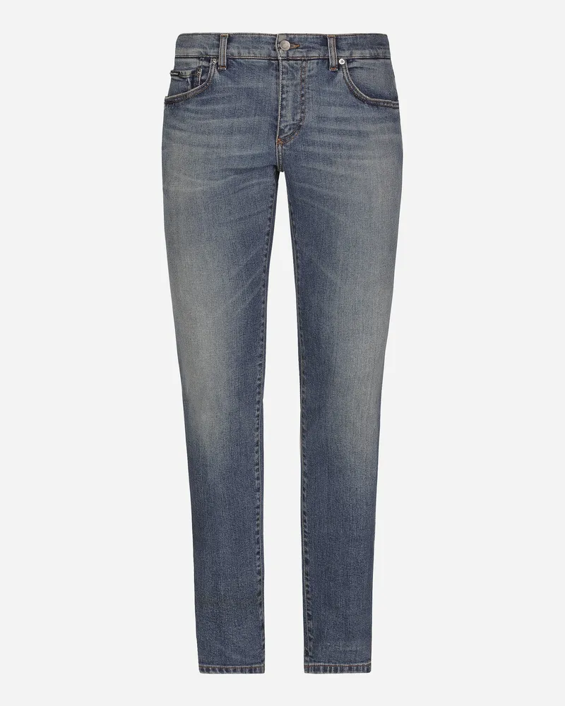 Dolce & Gabbana Jeans Skinny Stretch Gewaschen Mit Moustache-effekten - Mann Jeans Mehrfarbig Denim Mehrfarbig