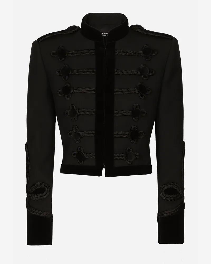 Dolce & Gabbana Frackjacke Aus Wollgabardine-double Mit Knebelverschlüssen - Frau Blazer Schwarz Schwarz