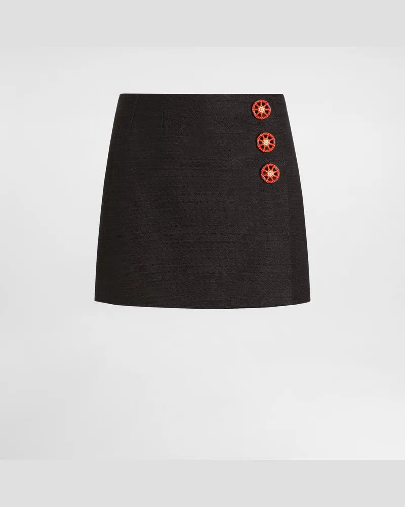 Dolce & Gabbana Minirock Aus Strohgeflecht - Frau Röcke Schwarz Black