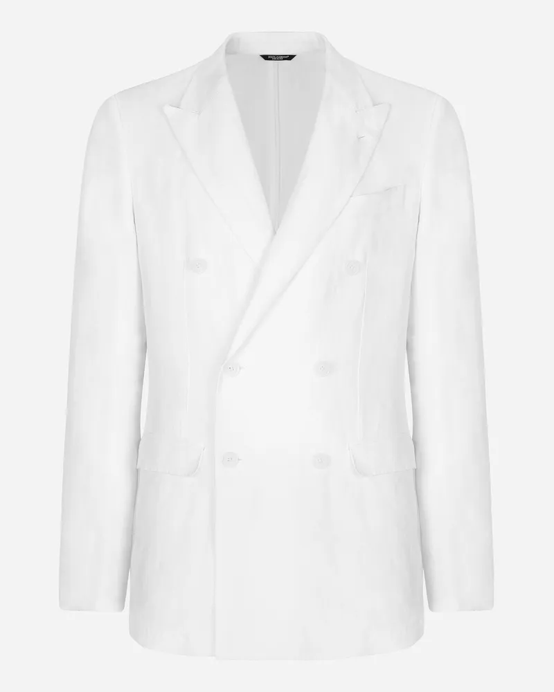 Dolce & Gabbana Zweireihige Jacke Taormina Aus Leinen - Mann Anzüge Und Blazer Wei� Leinen Weiss