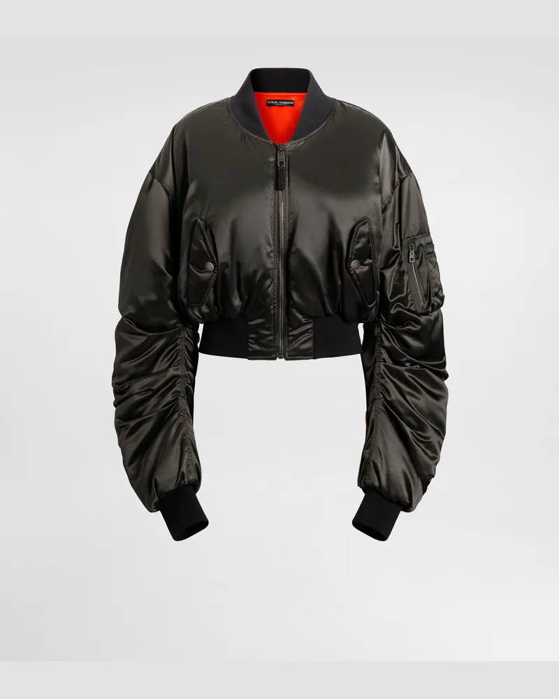 Dolce & Gabbana Oversized Nylon Canvas Jacket - Frau Mäntel Und Jacken Grey Grey