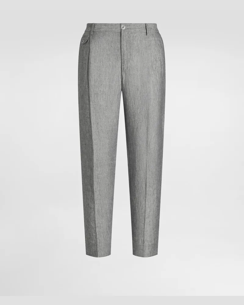 Dolce & Gabbana Hose Aus Leinenstoff Délavé - Mann Hosen Und Shorts Grau Grau