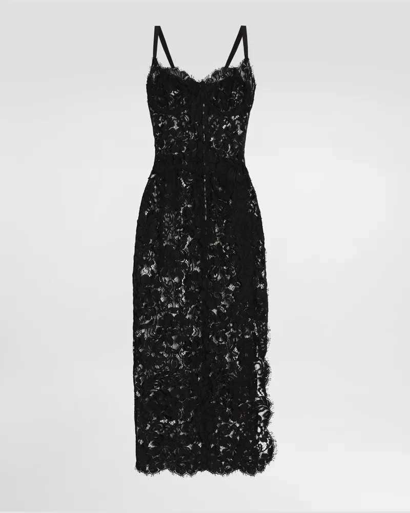 Dolce & Gabbana Kleid Aus Kordelspitze - Frau Kleider Schwarz Schwarz