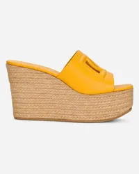 Dolce & Gabbana Wedges aus Kalbsleder Gelb