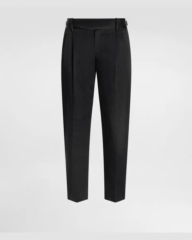 Dolce & Gabbana Cotton Gabardine Trousers - Mann Hosen Und Shorts Schwarz Black