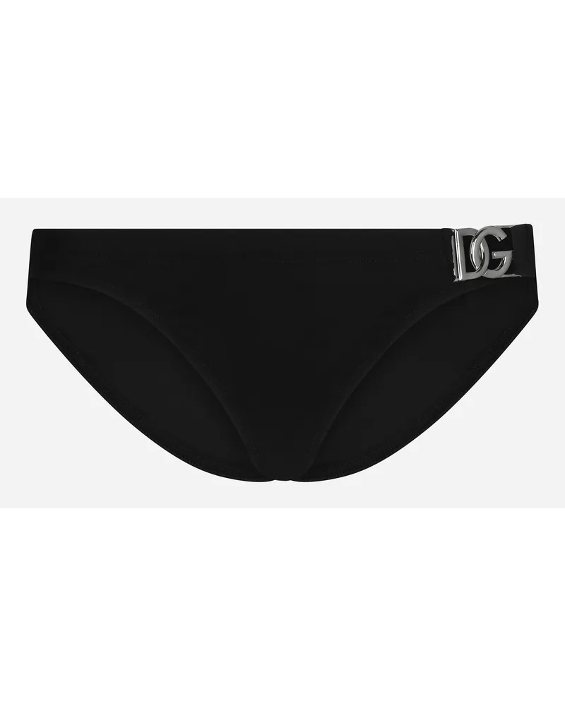 Dolce & Gabbana Swim Briefs With Dg Hardware Schwarz