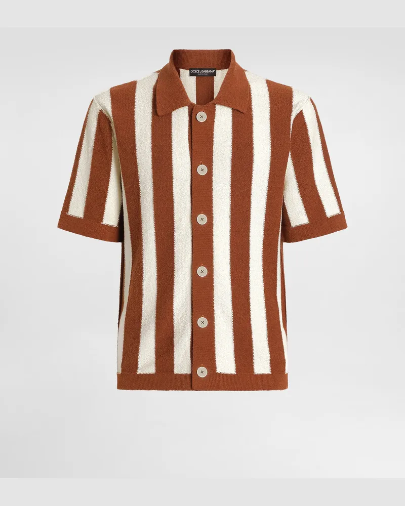 Dolce & Gabbana Striped Knit Shirt - Mann Strickwaren Multicolor Multicolor