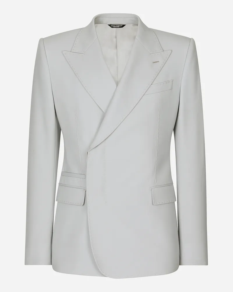 Dolce & Gabbana Zweireihige Jacke Sicilia Aus Wollstretch - Mann Anzüge Und Blazer Grau Wolle Grau