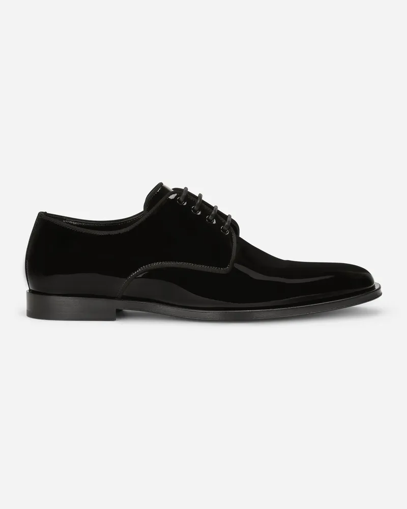 Dolce & Gabbana Glossy patent leather derby shoes Schwarz