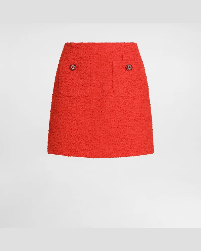Dolce & Gabbana Minirock Aus Tweed Mit Schmuckknöpfen - Frau Unterwäsche Orange Orange