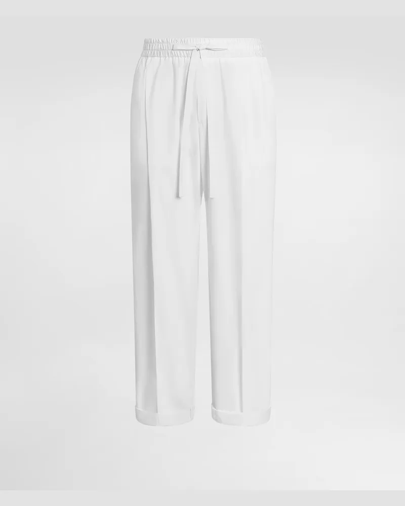 Dolce & Gabbana Jogginghose Aus Baumwollpopeline - Mann Hosen Und Shorts Wei Weiss
