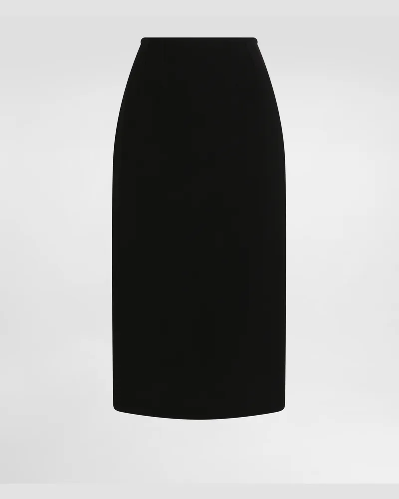 Dolce & Gabbana Double Wool Crêpe Skirt - Frau Röcke Schwarz Black