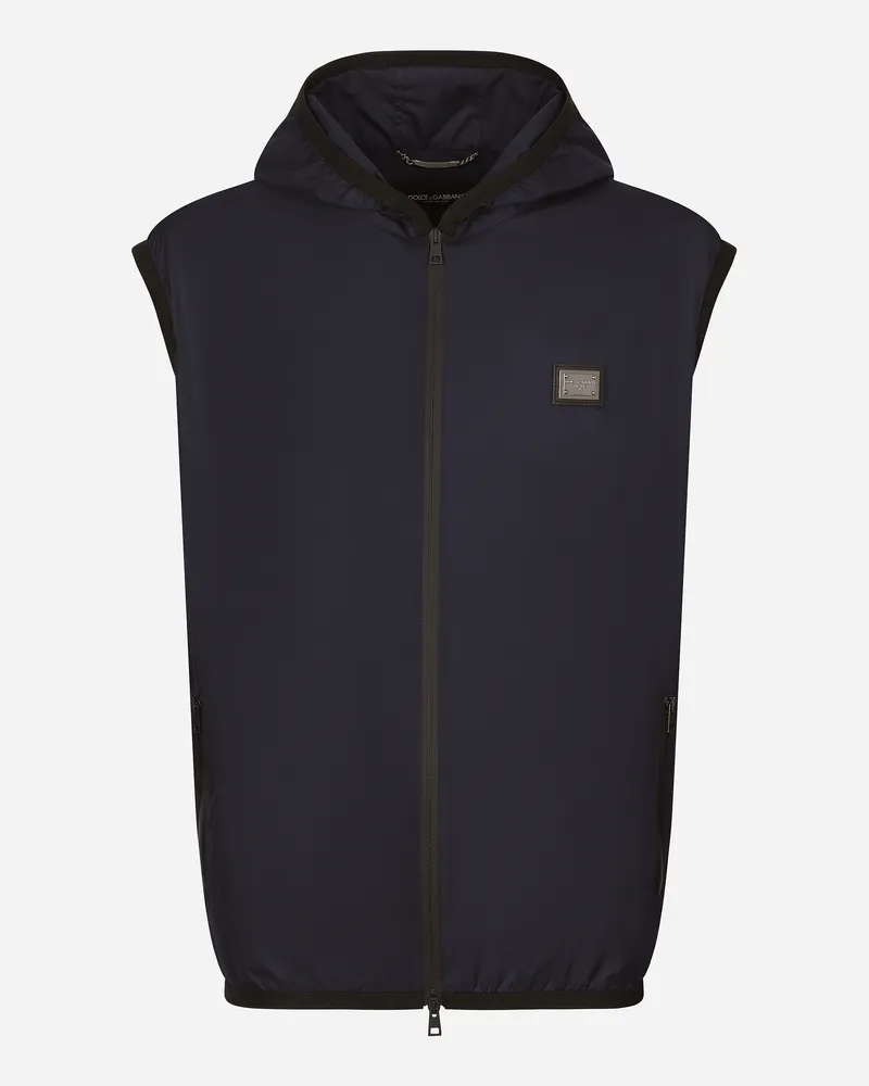 Dolce & Gabbana Sportliche Weste Mit Kapuze - Mann Mäntel Und Jacken Blau Blau