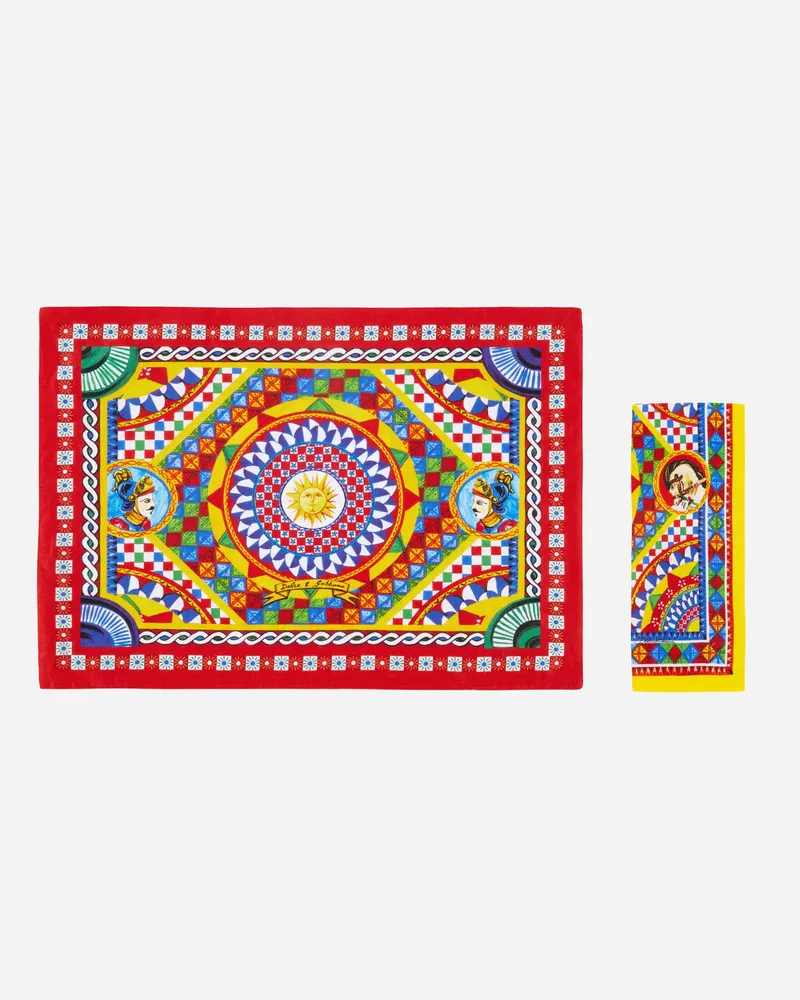 Dolce & Gabbana Set Platzdeckchen Und Serviette Aus Leinen - Sets Platzdeckchen Und Serviette Mehrfarbig Mehrfarbig