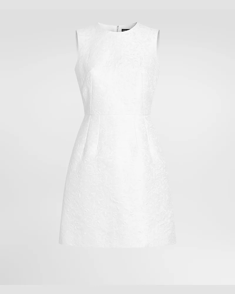 Dolce & Gabbana Kurzes Kleid Aus Brokat - Frau Kleider Wei White
