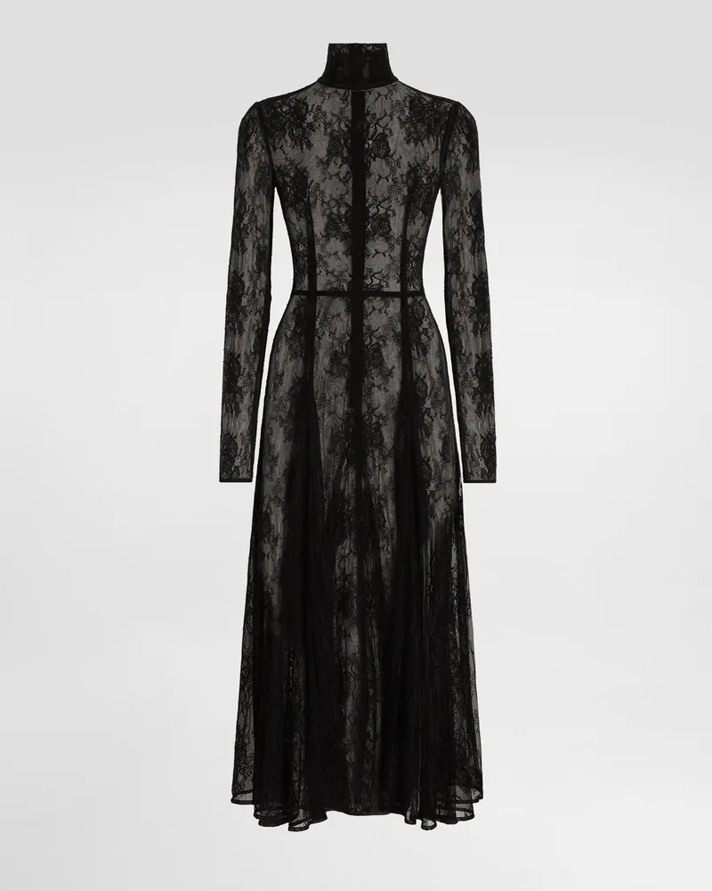 Dolce & Gabbana Kleid Aus Chantilly-spitze - Frau Kleider Schwarz Schwarz