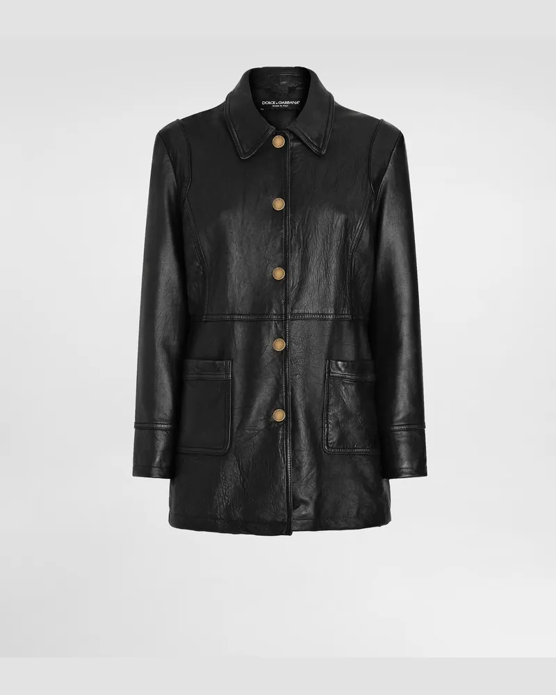Dolce & Gabbana Vintage Lambskin Jacket - Frau Mäntel Und Jacken Schwarz Black