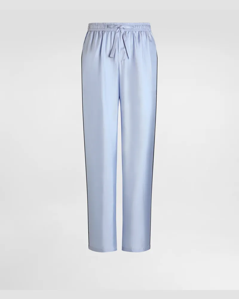 Dolce & Gabbana Silk Twill Trousers - Mann Hosen Und Shorts Hellblau Azure