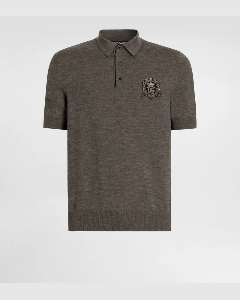 Dolce & Gabbana Virgin Wool Polo Shirt - Mann Strickwaren Grau Grey