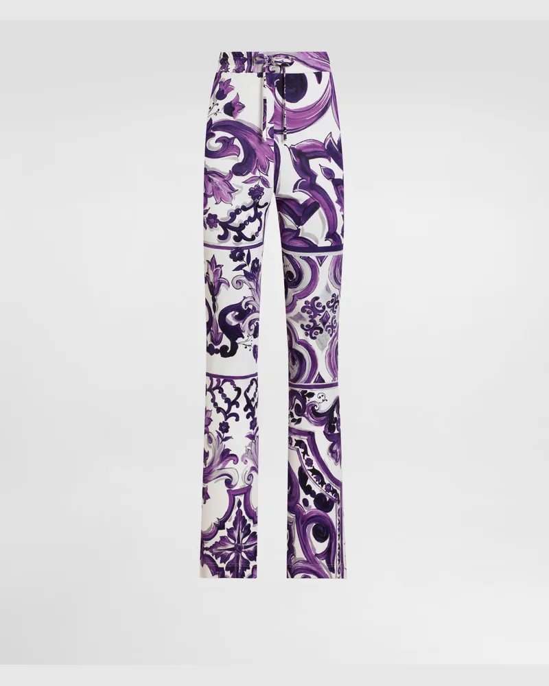 Dolce & Gabbana Majolica-print Flared Trousers - Frau Hosen Und Shorts Multicolor Viskose Multicolor