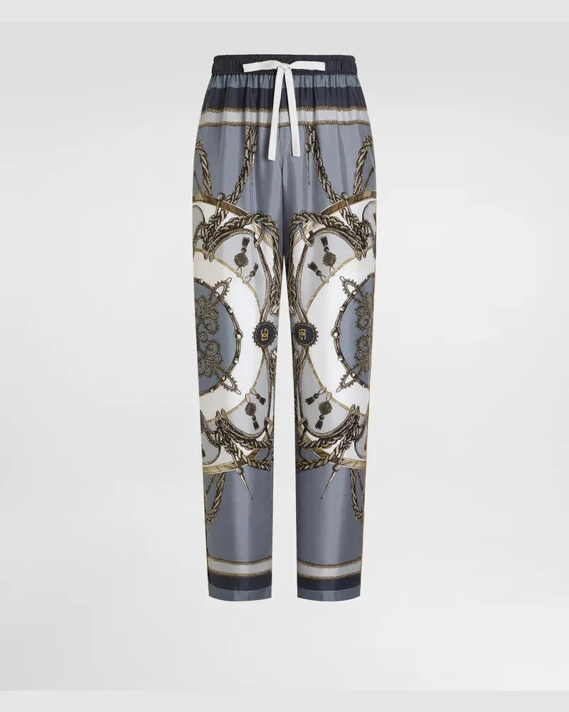 Dolce & Gabbana Cargo-print Vanity Silk Twill Trousers - Mann Hosen Und Shorts Multicolor Multicolor