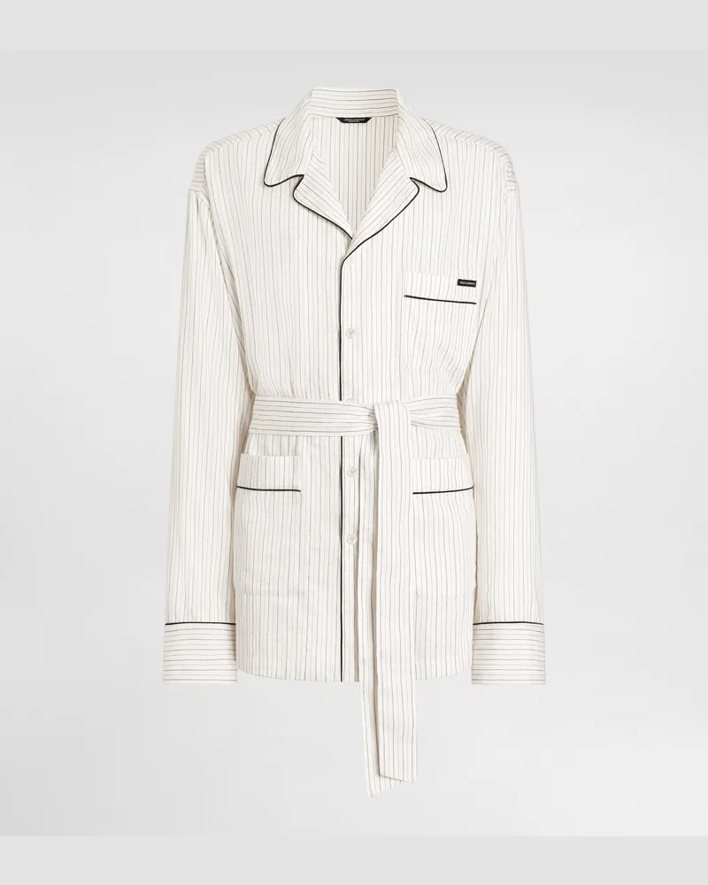 Dolce & Gabbana Linen-silk Vanity Robe - Mann Hemden #n/d Mehrfarbig
