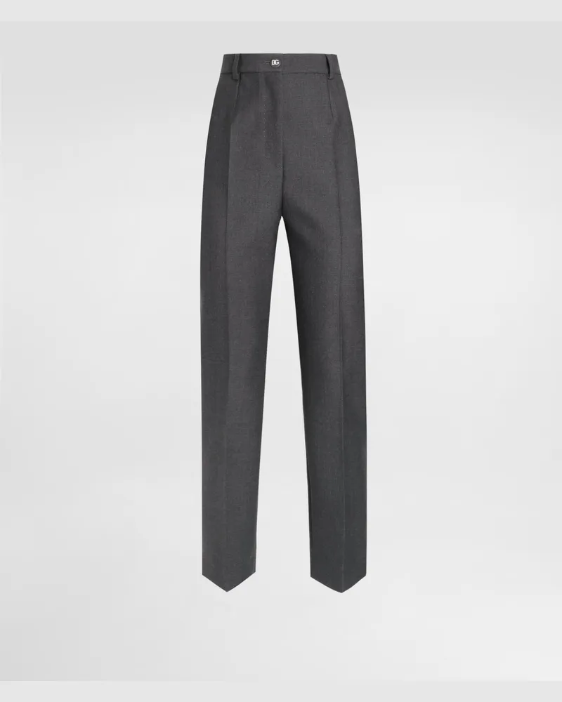 Dolce & Gabbana Sartoriale Hose Aus Wollstoff - Frau Hosen Und Shorts Grau Grau