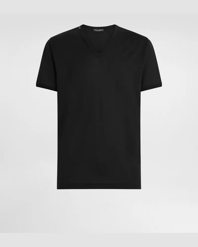 Dolce & Gabbana T-shirt Aus Baumwolle - Mann T-shirts Und Polos Blau Baumwolle Blau