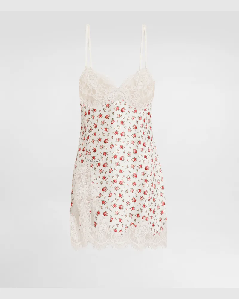 Dolce & Gabbana Small Rose-print Slip Dress - Frau Kleider Mehrfarbig Mehrfarbig
