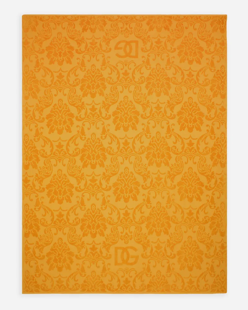 Dolce & Gabbana Beach Towel In Cotton Terry Jacquard - Handtücher In Monochromem Design Mehrfarbig Mehrfarbig