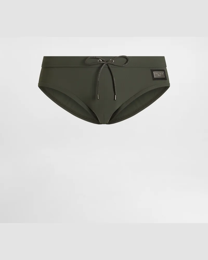 Dolce & Gabbana High-rise Swim Briefs - Mann Beachwear Grau Grau