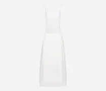 Langes Kleid Aus Spitze Mit Bustier-details - Frau Kleider Wei