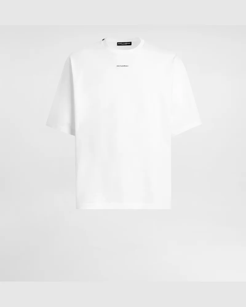 Dolce & Gabbana Oversized T-shirt With Print - Mann T-shirts Und Polos Wei White