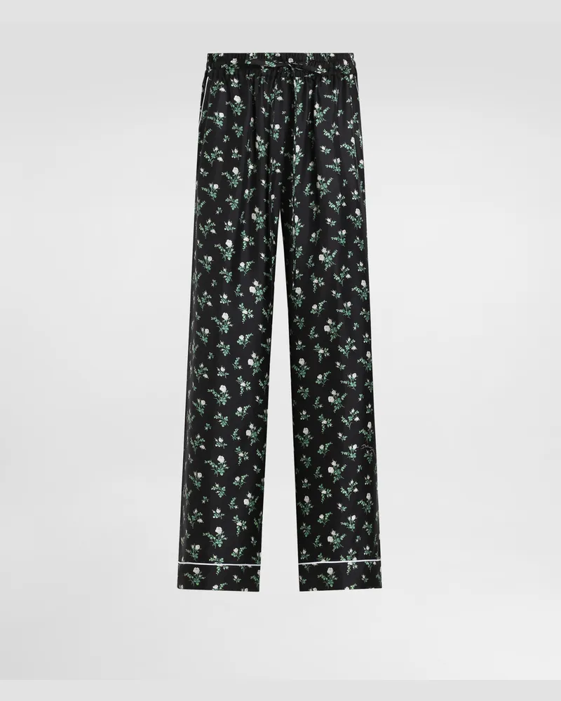 Dolce & Gabbana Roses And Lilies Of The Valley-print Twill Vanity Trousers - Frau Hosen Und Shorts Multicolor Multicolor