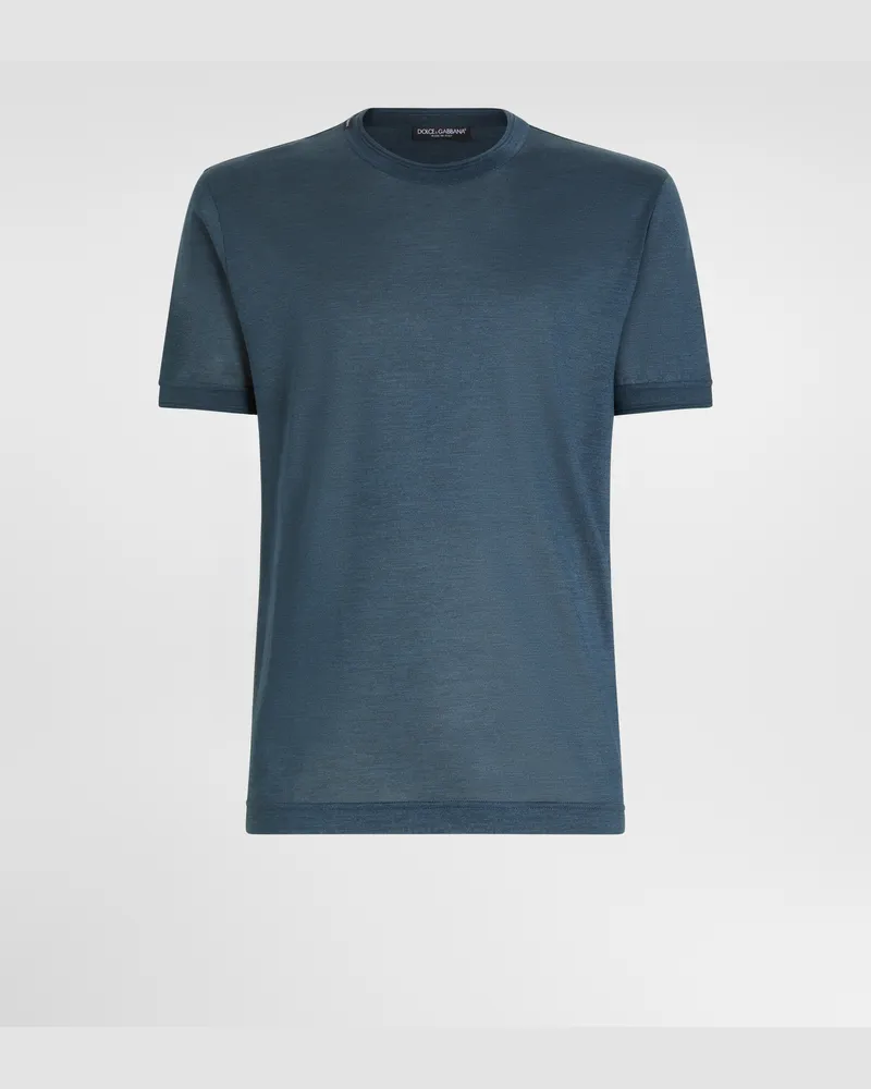 Dolce & Gabbana T-shirt Aus Seidenjersey - Mann T-shirts Und Polos Grau Grau