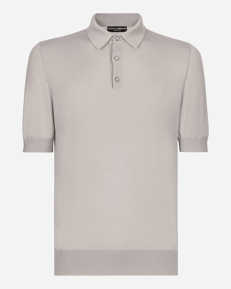 Dolce & Gabbana Poloshirt Aus Kaschmir Und Seide - Mann Strickwaren Grau Grau