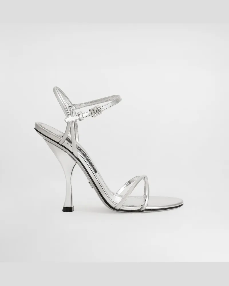 Dolce & Gabbana Sandals In Mirror Calfskin - Frau Sandalen Und Wedges Silber Leder Silver