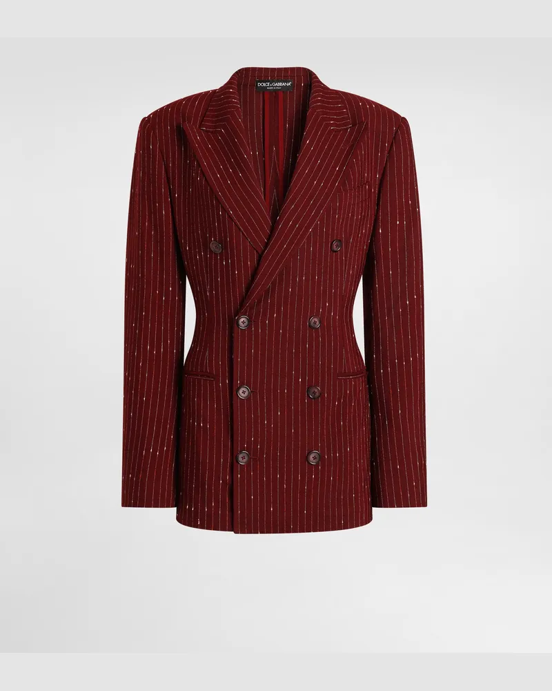 Dolce & Gabbana Double-breasted Pinstriped Taormina Jacket - Frau Collection Mehrfarbig Multicolor