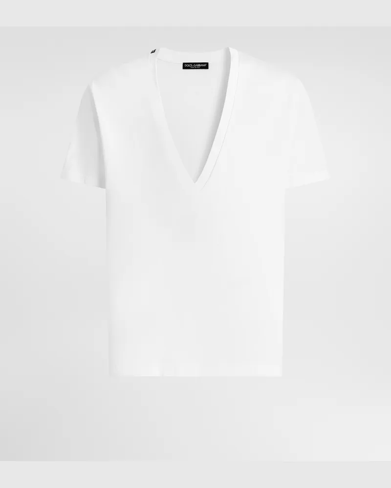 Dolce & Gabbana T-shirt Aus Jersey - Mann T-shirts Und Polos Wei� Baumwolle Weiss